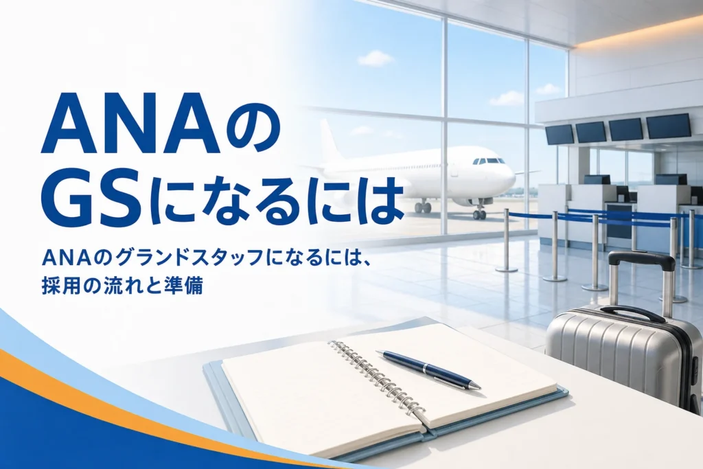 ANAのグランドスタッフになるにはどうすればよいか、採用の流れと準備を解説する記事のアイキャッチ