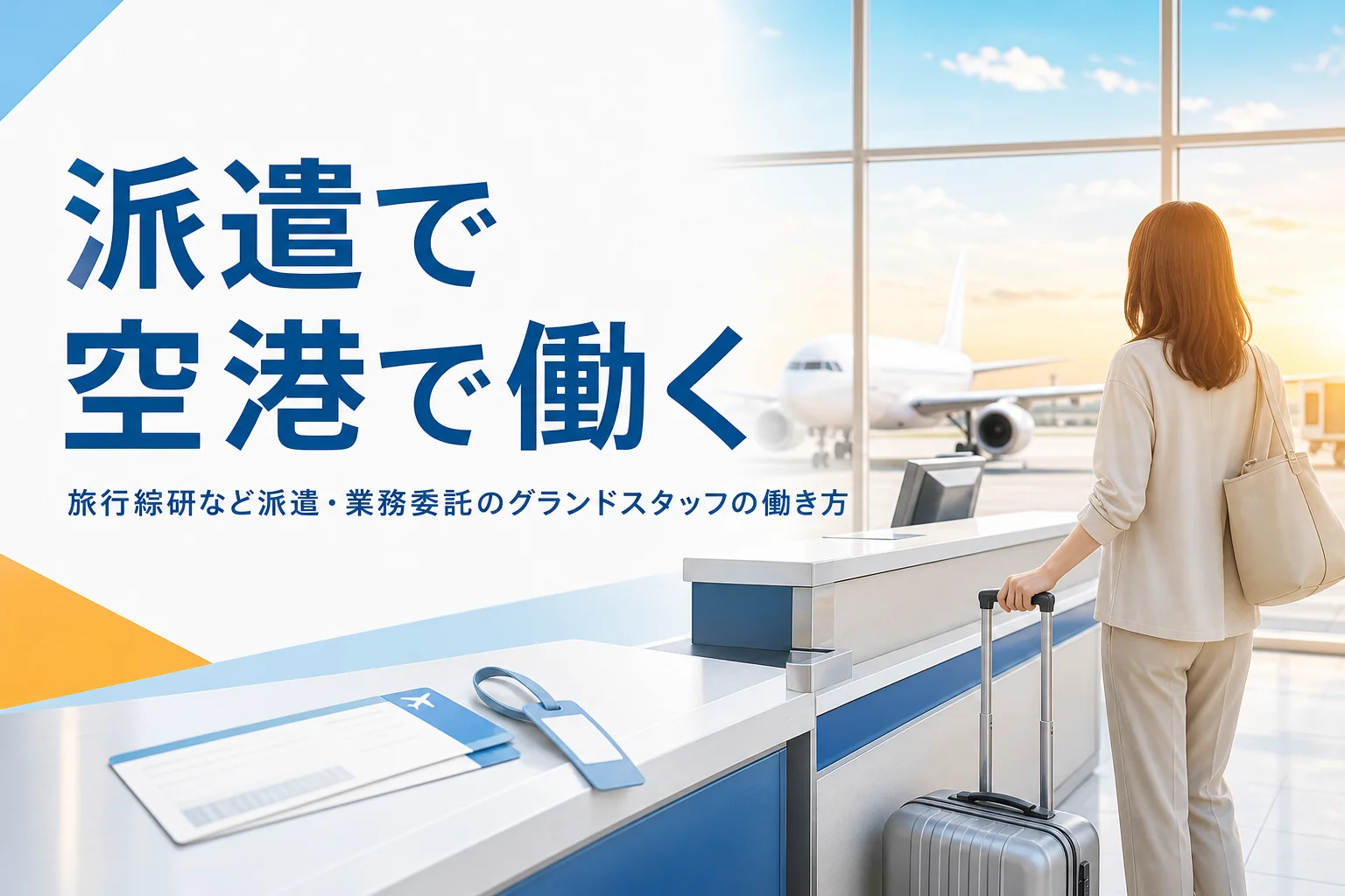 旅行綜研など派遣・業務委託でグランドスタッフとして働く仕組みと会社の探し方を解説する記事のアイキャッチ