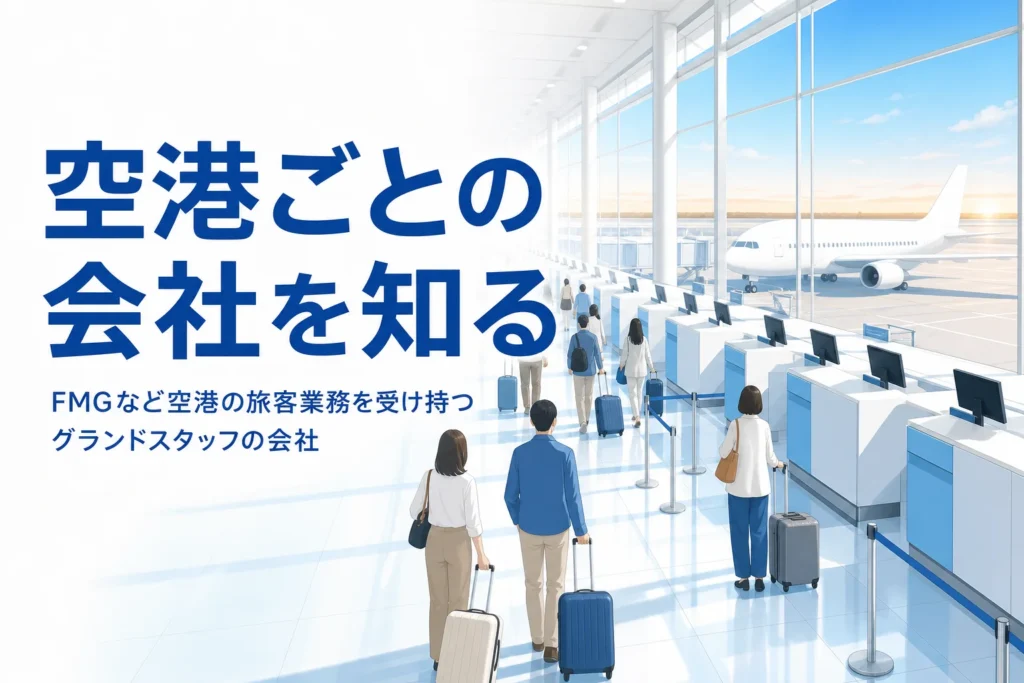 FMGなど空港ごとに旅客業務を受け持つハンドリング会社を解説する記事のアイキャッチ