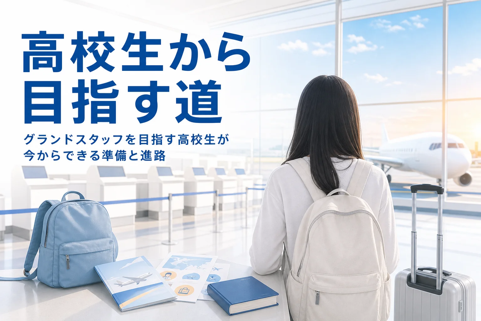 高校生がグランドスタッフを目指すために今からできる準備と進路を解説する記事のアイキャッチ