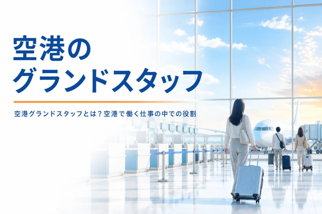 空港のグランドスタッフが、空港で働く仕事の中でどんな役割を持つかを解説する記事のアイキャッチ