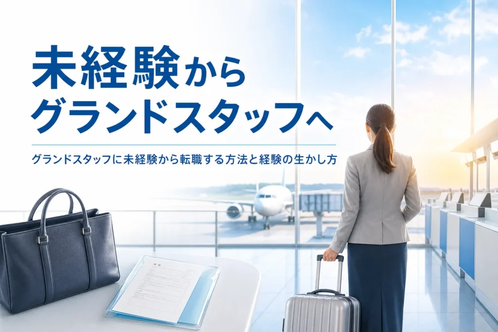 未経験からグランドスタッフへの転職方法と、前の仕事の経験の生かし方を紹介する記事のアイキャッチ