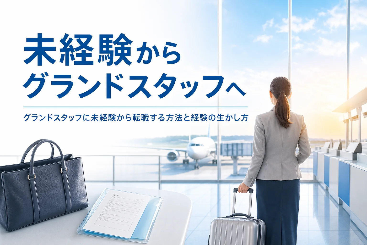 未経験からグランドスタッフへの転職方法と、前の仕事の経験の生かし方を紹介する記事のアイキャッチ