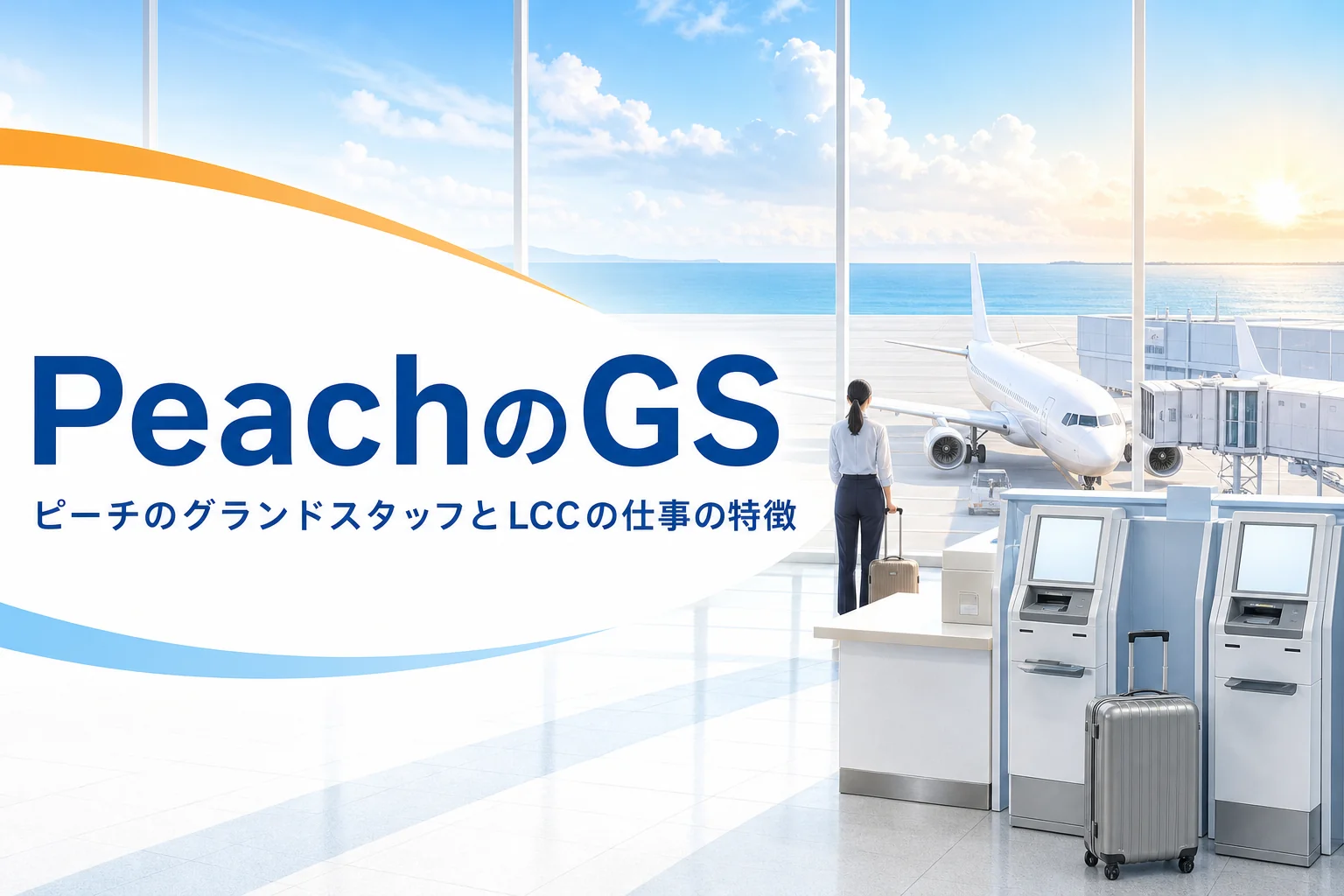 Peach(ピーチ)のグランドスタッフについて、LCCならではの仕事の特徴を解説する記事のアイキャッチ